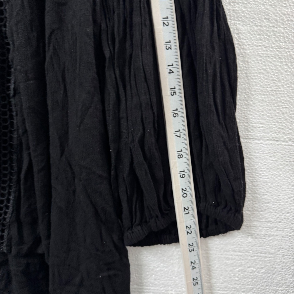 Free People Womens Swingy Lace Tunic Top Blouse Black Small Boho Dark Romantic - Picture 8 of 10